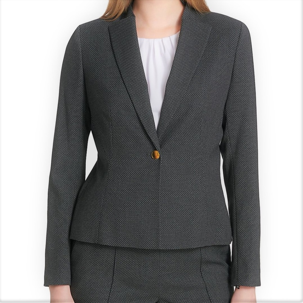 Calvin Klein Women's Pindot One button Blazer